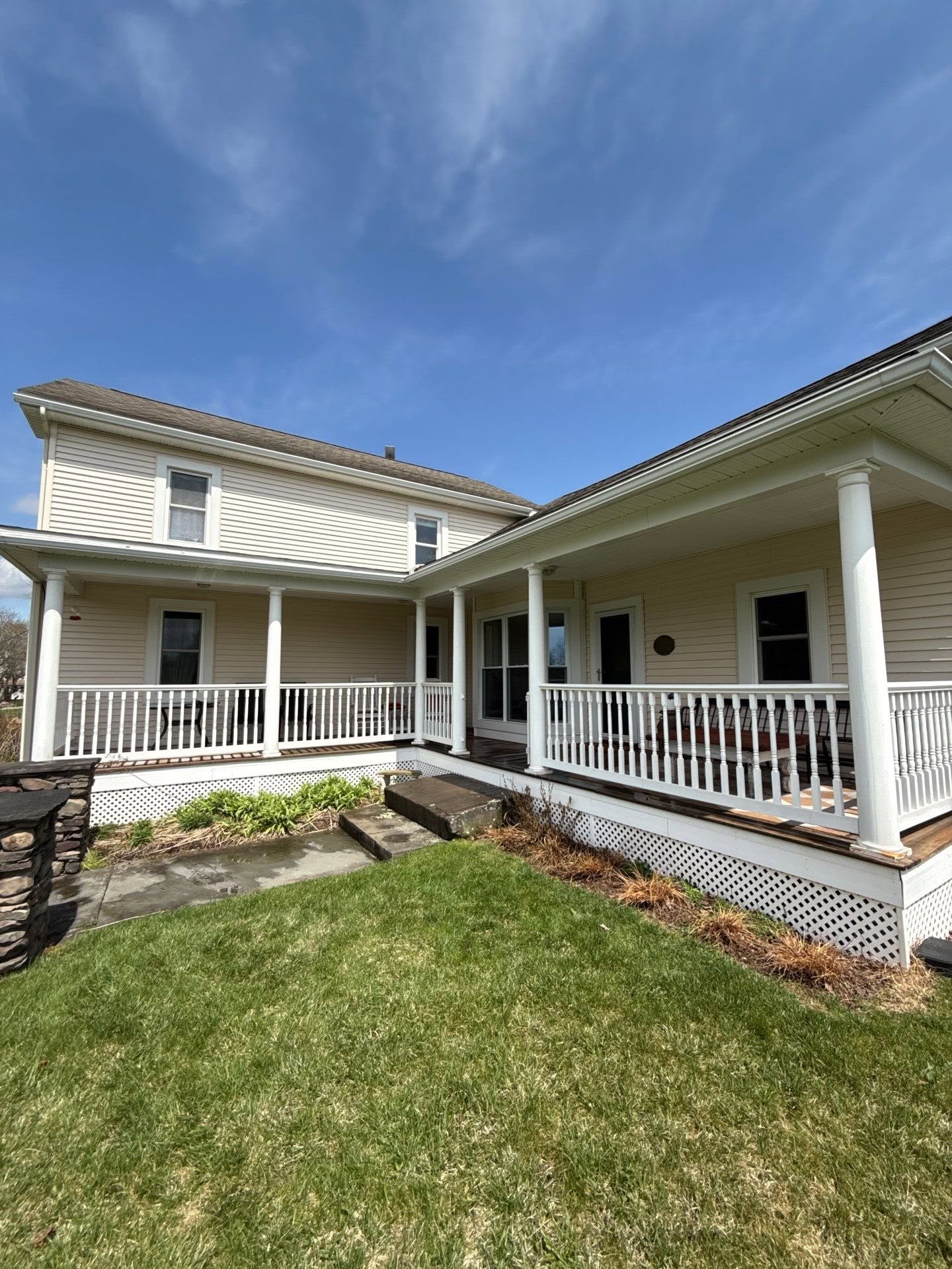 Freshly painted farmhouse exterior in Northeastern PA
